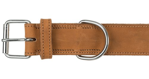 Obojek kožený RUSTIC Heartbeat hnědá