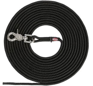 Stopovací vodítko kulaté s vypouštěcí karabinou 20m černá