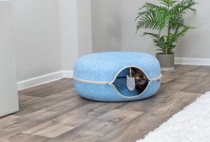 Filcová boudička Donut s hračkou ø60cm modrá