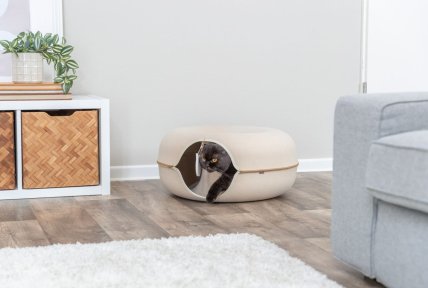 Filcová boudička Donut s hračkou ø60cm béžová